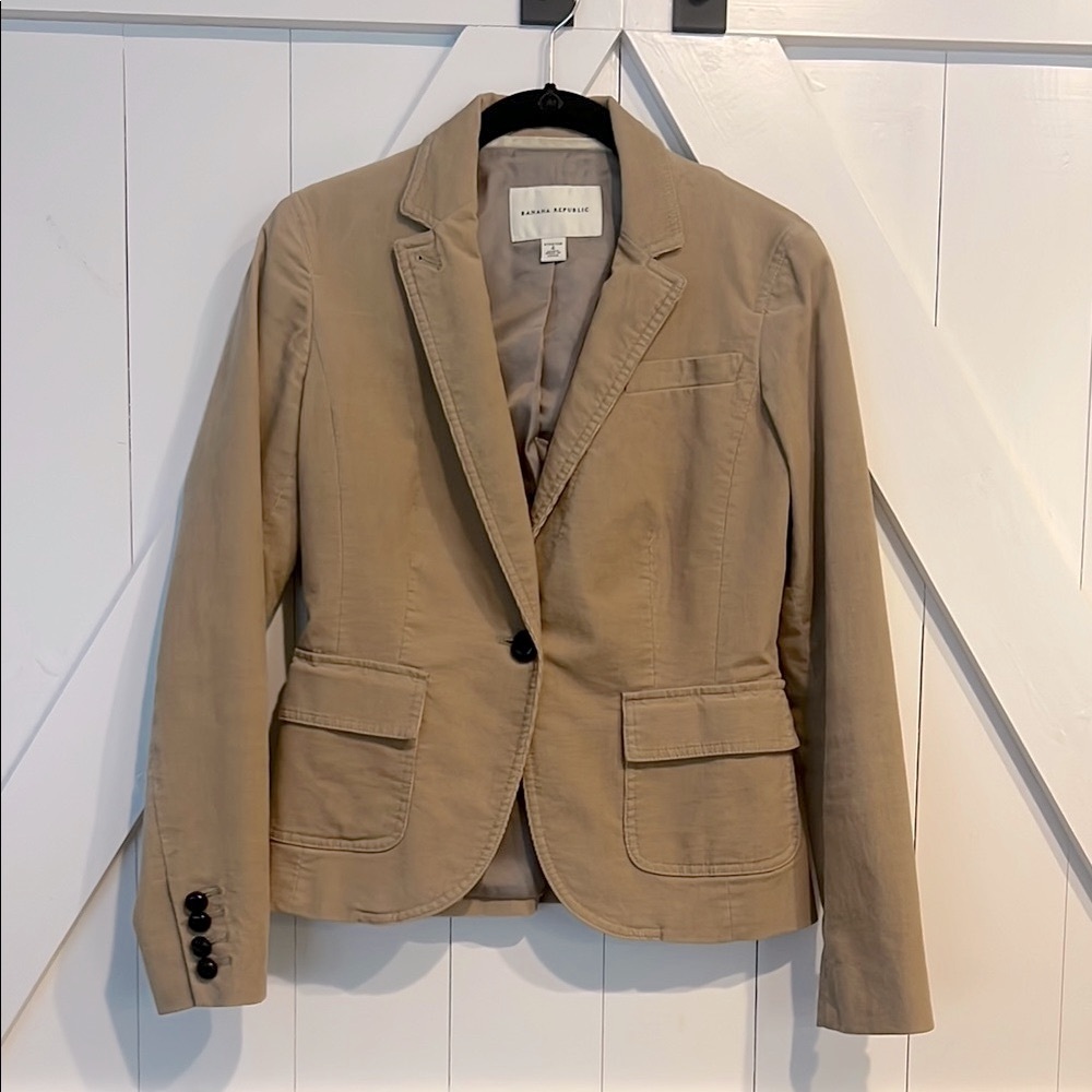 Banana Republic Khaki Corduroy Blazer Riding Jacket